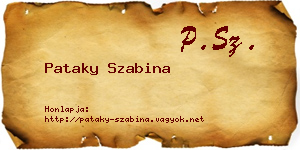 Pataky Szabina névjegykártya